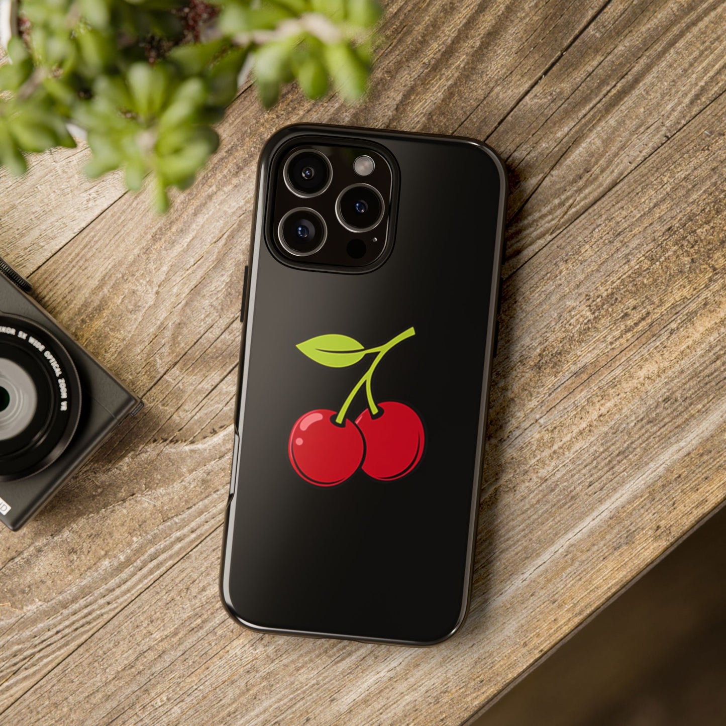 Stylish Cherry Phone Case Black #0010