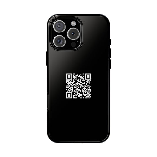 Never Gonna Give You Up QR Code Phone Case Black #0003