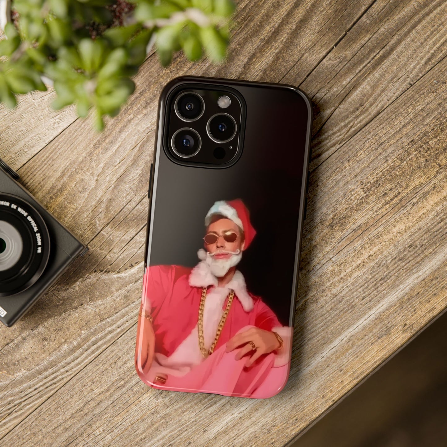 Mewing Santa Phone Case Black #0002